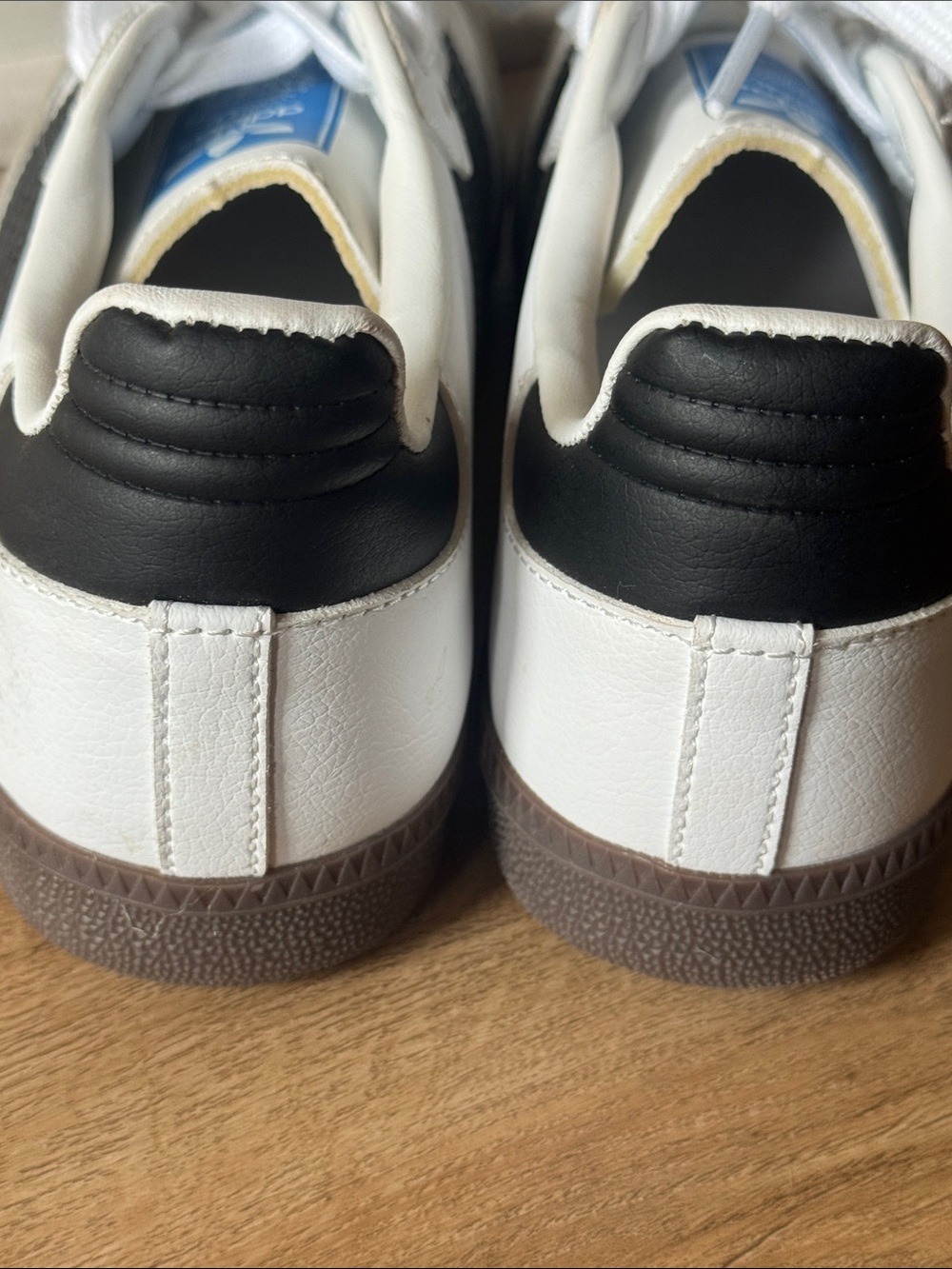Men’s adidas Samba Leather Sneaker - White/Black/Gum - Picture 3 of 7